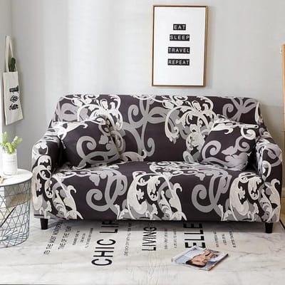 Housses de canapé de style baroque, extensibles, en spandex, pour salon, simple, double, trois, quatre places, sectionnelle 40x40cm 2pcs white
