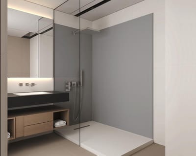 Vente-unique Set van twee douchewandpanelen inclusief profielen- L90 x L120 x H210 cm L 120 cm x H 210 cm x D 90 cm