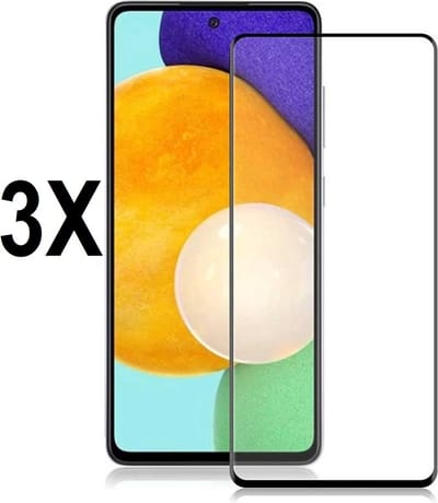 Screenz® - Screenprotector geschikt voor Samsung Galaxy A52/A52s - Tempered glass Screen protector geschikt voor A52/A52s - Beschermglas - Glasplaatje - 3 stuks