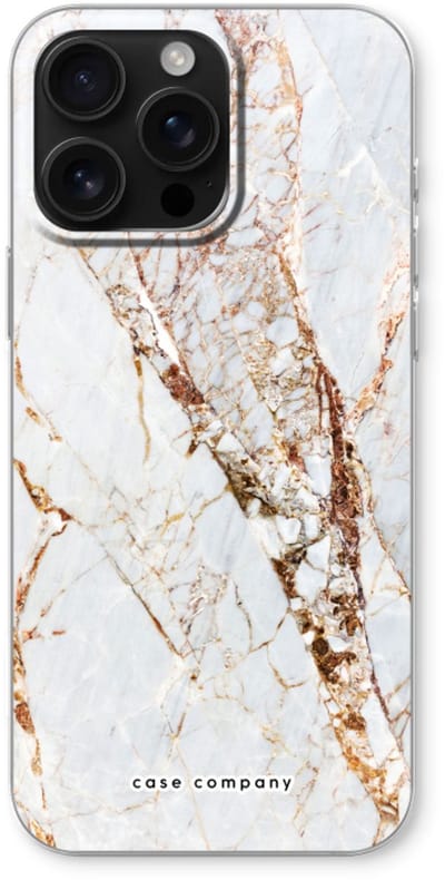 Case Company® - Hoesje geschikt voor iPhone 16 Pro Max hoesje - Goud marmer - Soft Cover Telefoonhoesje - Bescherming aan alle Kanten en Schermrand