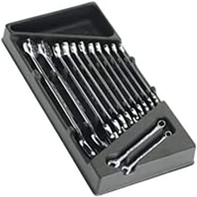 Sleutelset Module - Platte Oogsleutels - Monteren & Demontage - 13-delige Set - Standaard Maten - Zilver