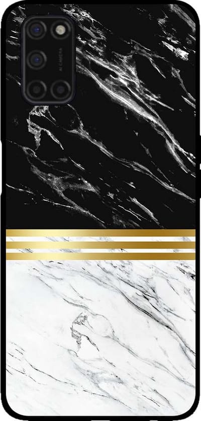 Smartphonica Telefoonhoesje voor OPPO A52 / A72 4G / A92 marmer look - backcover marmer hoesje - Zwart Wit geschikt voor Oppo A52;Oppo A72;Oppo A92