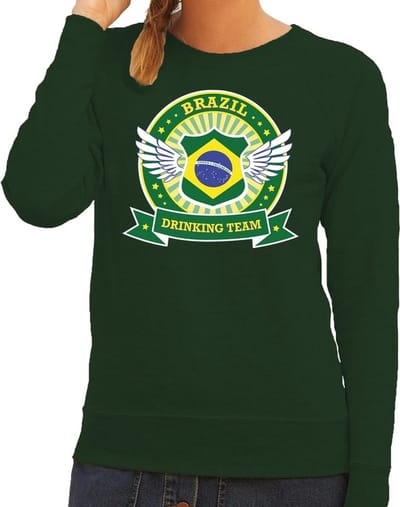 Groen Brazil drinking team sweater groen dames - Brazilië kleding XS