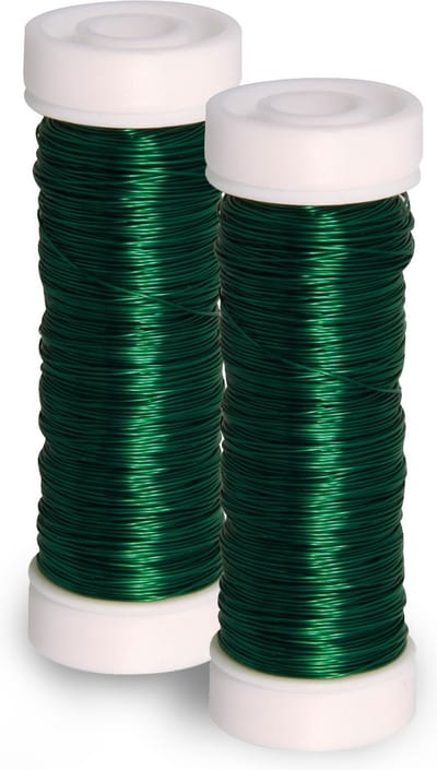 Rayher Sieraden maken draad - 2x - donkergroen - 0.3 mm dik - 50 meter snoer - haakdraad - bindmaterialen - rijgkoord