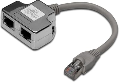 Digitus DN-93904 Serie - RJ45 Adapter - 2x Poort - Categorie 5e - Grijs