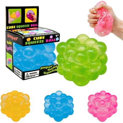 1-4 stuks Nieuw driedimensionale snoep kneedmuziek volwassenen kinderen Stressverlichting Knijp sensorisch Speelgoed Decompressie Simulatie Kubus 1PC blue