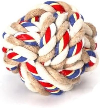 Nobleza Touwbal voor Honden - Hondenspeelgoed - Kauwbal en Apporteerbal - Katoen - 7,5 cm
