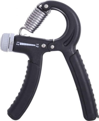 Professionele Instelbare Knijphalter Fitness – Zwart / Grijs | Hand Grip Trainer voor Versterken Handspieren | Hand Trainer | Handknijper | Fitness | Handtrainer