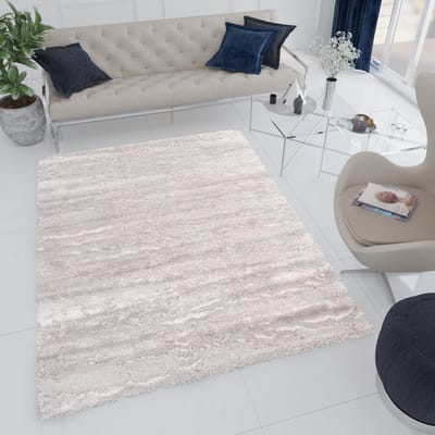 Tapiso Bird Hoogpolig Vloerkleed Woonkamer Grijs Shaggy Tapijt Maat- 200x290