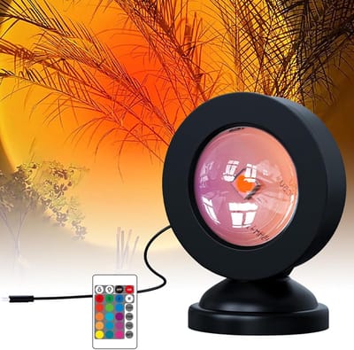 Lamp zonsondergang, zonsonderganglamp, projectielamp, 16 kleuren, projectielamp met afstandsbediening, zonsondergang projectielamp, led-licht voor foto/selfie