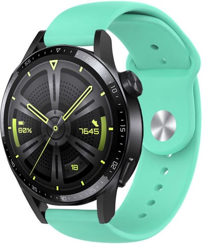 Strap-it Sport bandje geschikt voor Huawei Watch GT / GT 2 / GT 3 / GT 3 Pro 46mm / GT 4 46mm / GT 5 & 5 Pro (46mm) / GT 4 46mm / GT 5 & 5 Pro (46mm) / GT 2 Pro / GT Runner / Watch 3 - Pro / Watch 4 (Pro) / Watch Ultimate - aqua