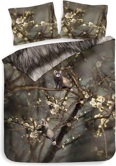 Heckett & Lane Albert - Dekbedovertrek - Tweepersoons - 200x200/220 cm + 2 kussenslopen 60x70 cm - Forest Green