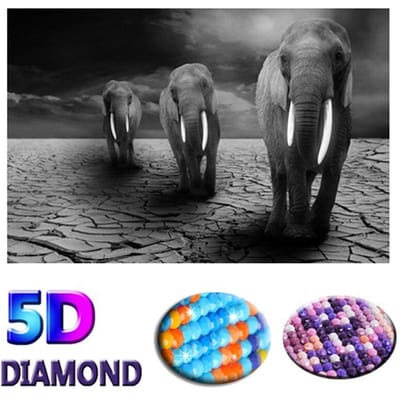Diamant schilderij olifant diamant dier diamant borduurwerk hars diamant kruissteek 20X30CM gray