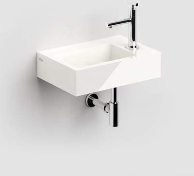 Clou Flush 2 fontein 36x9x24.5cm voorbewerkt kraangat mineraalsteen Wit