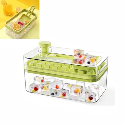 1 stuks IJsblokjesmachine - Veilig en vrij van schadelijke ingrediënten - Bewaardoos voor ijsblokjes - Hulpmiddel om dranken te koelen - 230*125*100 mm - Geschikt voor thuisbevroren cocktail-ijsblokjes - Groen.