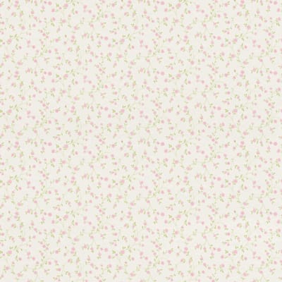 Rasch 289069 Bloemetjes Behang – wit roze vliesbehang – subtiel bloemenpatroon – landelijke stijl