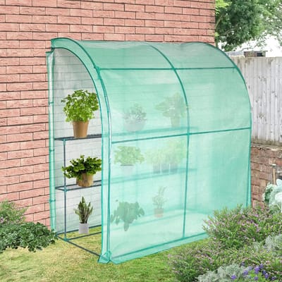 Tuinkas met PE waterdichte hoes en stalen plantenhouders - Broeikas 200x75x214cm