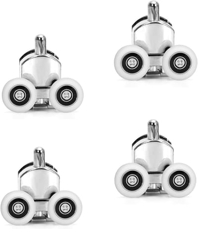 Set van 4 Douchedeur Dubbele Wielen 23mm Diameter voor Badkamer - Vervangingsonderdelen voor Rollers en Lagers