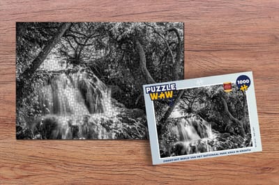 Puzzel Zwart-wit beeld van het Nationaal park Krka in Kroatië - Legpuzzel - Puzzel 1000 stukjes volwassenen