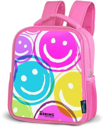 NoBoringSuitcases.com® - Rugzak roze - Schooltas meisjes - Kleurrijke glimlachexplosie - Kinder rugtas meisje - Boekentas kind - Kinderrugzak voor school - Schoolrugzak
