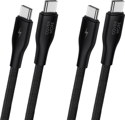 Usb C naar usb C kabel - 2 stuks - Snellader - Oplaadkabel voor telefoon, tablet, laptop met usb C ingang - 1m - Zwart