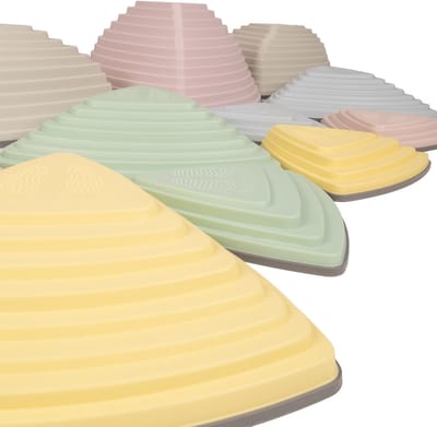 KiddyMoon Balansstenen Antislip Stapelbaar 12 stuks - Stapstenen - Motoriek Speelgoed - Montessori - Pastel