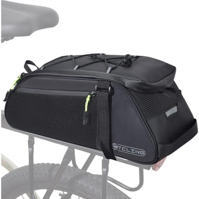 Waterdichte Achterdrager Fietstas 8L Grote Capaciteit Fiets Bagagedrager Tas Reflecterende Fietstas Zadelkasten met Schouderband gray