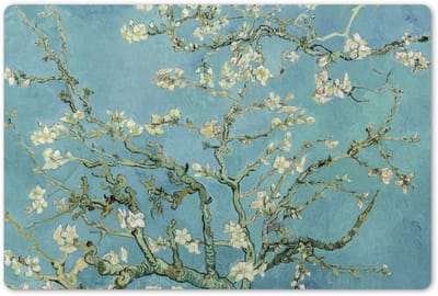 Placemats 45x30 cm - Placemat kunststof - 1 stuk - Van Gogh - Amandelbloesem - Oude meesters - Kunst - Vintage - Borden onderleggers - Decoratie voor op tafel - Keuken tafeldecoratie accessoires - Vinyl onderlegger - Tafelversiering