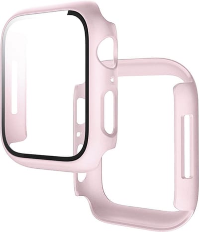 Stravo Full Cover/Hoesje - Screen Protector - Geschikt voor Apple Watch Series 10 & Series 11 - 42mm - Bescherm Hoesje voor Apple Watch series 10 / X - maat 42mm - Hardcase - Protection - iWatch S10 & S11 case - Rose