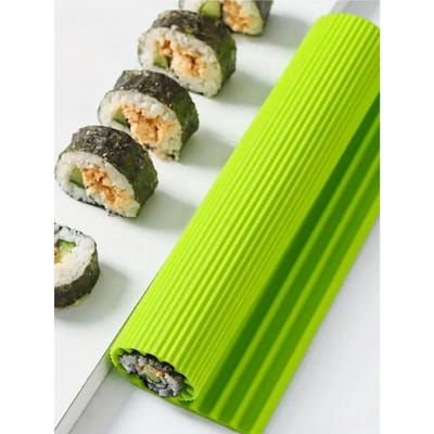 Siliconen Sushi Rolgordijn Materiaal Makkelijk Schoon te Maken Geen Schimmel Mat Draagbaar DIY Thuis Sushi Restaurant Feest Keuken Klein Gereedschap yellow