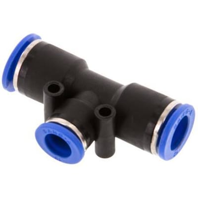 10mm x 12mm T-koppeling PA 66 Insteekfitting NBR [2 Stuks]