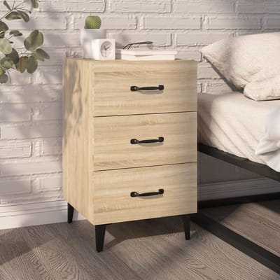 vidaXL - Nachtkastje - 40x40x66 - cm - bewerkt - hout - sonoma - eikenkleurig