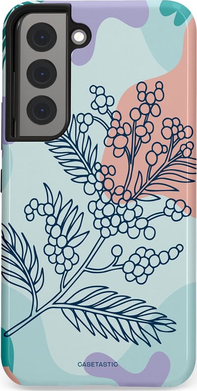 Casetastic Hoesje Geschikt voor Samsung S22 - Stijlvolle Beschermende Duo-layer Case - Aquarel Bladeren