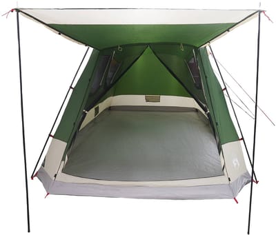 vidaXL - Huisje - Tent - met - dak - Groen - 8-persoons - Polyester - en - Staal