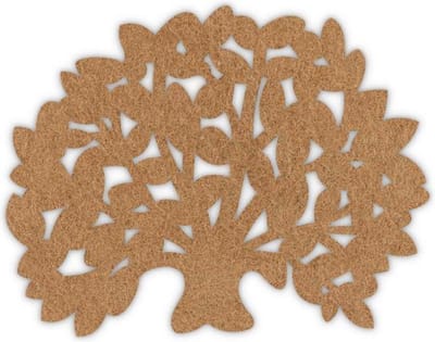 Boom vilt onderzetters - Lichtbruin - 6 stuks - 11 x 10 cm - Tafeldecoratie - Glas onderzetter - Cadeau - Woondecoratie - Woonkamer - Tafelbescherming - Onderzetters Voor Glazen - Keukenbenodigdheden - Woonaccessoires - Tafelaccessoires
