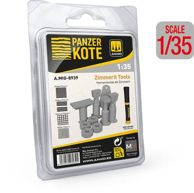 AMMO by Mig Jimenez Modelbouwdecoratie - MIG 8939 Panzer Kote Zimmerit Gereedschap voor 1:35 WWII Duitse Voertuigen Gereedschap