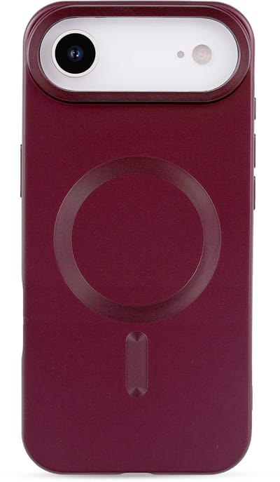 Casemania Hoesje Geschikt voor Apple iPhone 17 Air - Bordeaux - Matte Siliconen Back Cover - Geschikt voor MagSafe - Rood