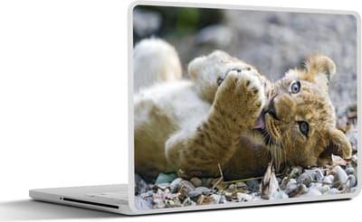 Laptop sticker - 13.3 inch - Leeuw - Baby Leeuw - Wild - 31x22,5cm - Laptopstickers - Laptop skin - Cover