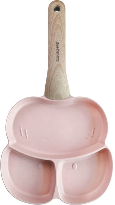 Klausberg 7826 - pan met 3 vakken - houten handvat - rose - Anti-aanbakpan