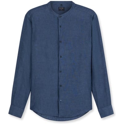 OLYMP Casual Overhemd, Regular Fit, Opstaande kraag, Koningsblauw