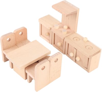 Houten Keukenmeubels - Miniatuur Meubels - Kinderen Spelen - Cognitieve Ontwikkeling - 18 x 13 x 7 cm