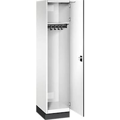C+P Kast Cambio, 1 vak, met plint, B 400 x D 525 x H 1980 mm, verkeerswit/wit