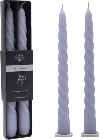 Scentchips Paris Passion Gedraaide Geurkaarsen - Swirl Geurkaars - Geurkaarsen Geschenkset - Geur Kaars - 20 Branduren - 2 Stuks
