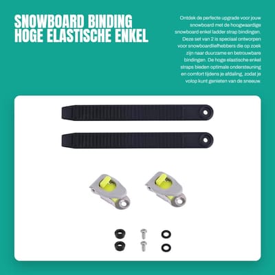 Dailygoods- Snowboard Strap Duurzaam - 2 Stuks - Nylon/Metaal - Hoge Elastische Binding - Inclusief Gespen - Afmetingen 20x2,2cm