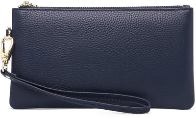 SENDEFN Schoudertassen voor dames, armband voor mobiele telefoon voor dames, van echt leer, RFID-blokkering, Diep blauw, 19.5 cm x 11 cm, Hedendaags