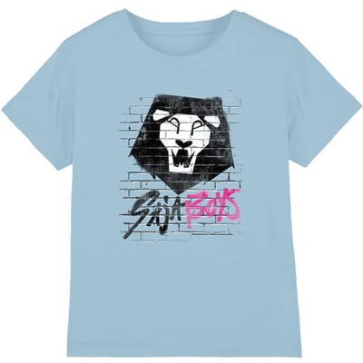 K-Pop Demon Hunters Kinder Saja Jongens Graffiti T-Shirt (Lichtblauw)