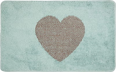 Clayre & Eef Badmat 78x48x1 cm Blauw Polyester Hart