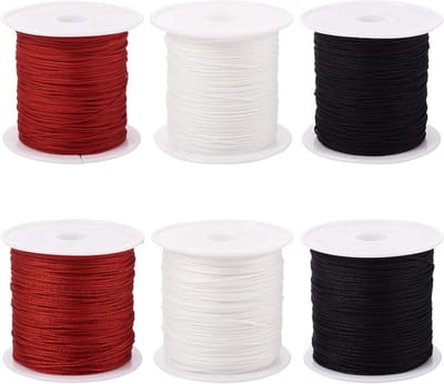 Dailygoods- Nylon Koord 6 Rollen - 0.6Mm/0.8Mm - Chinese Knoop Koord - Kralen Draad - Macramé Craft - Gevlochten Armband/Ketting - Kralenkoord