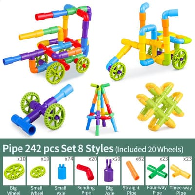 Blocs de construction d'eau à faire soi-même, jouets Montessori, blocs de construction de tuyaux d'eau, concepteur de jouets, jouets éducatifs pour enfants, cadeau