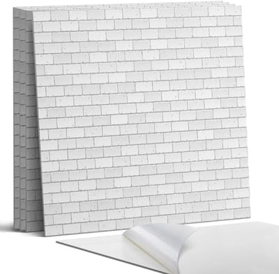 Coloray Wandpanelen Zelfklevend - Bakstenen muurpatroon Zelfklevende Wandpanelen - 50 cm x 50 cm - Wit Wandpaneel PVC - 4 stuks - Texturen Wandpanelen Zelfklevend - Wandbord Keuken - Wandpaneel Badkamer